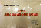 <b>荣获2011年成都白领最信任的整形美容机构</b>
